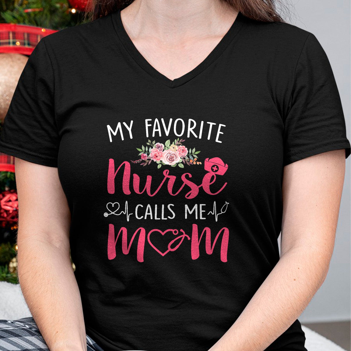 Funny Nurse Shirt, Nurse Unisex T-Shirt/Hoodie/Sweatshirt HLT00 - Women My Favorite RN Nurse Calls Me Mom Mothers Day Daughter T-Shirt