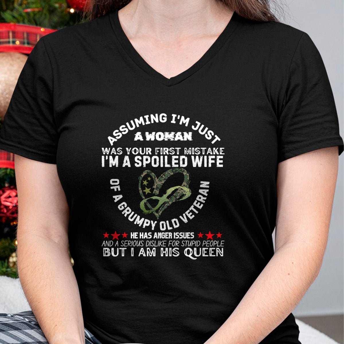 Best Wife Shirt, Wife and Husband Unisex T-Shirt/Hoodie/Sweatshirt HLT00 - Gift for wife T shirt, spoiled wife   Husband Wife I'm A Spoiled Wife Of A Grumpy Old Veteran T-Shir