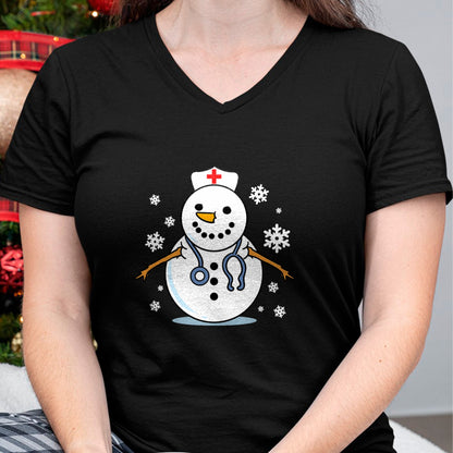 Funny Nurse Shirt, Nurse Unisex T-Shirt/Hoodie/Sweatshirt HLT00 - Nurse Snowman Nurse Christmas T-Shirt