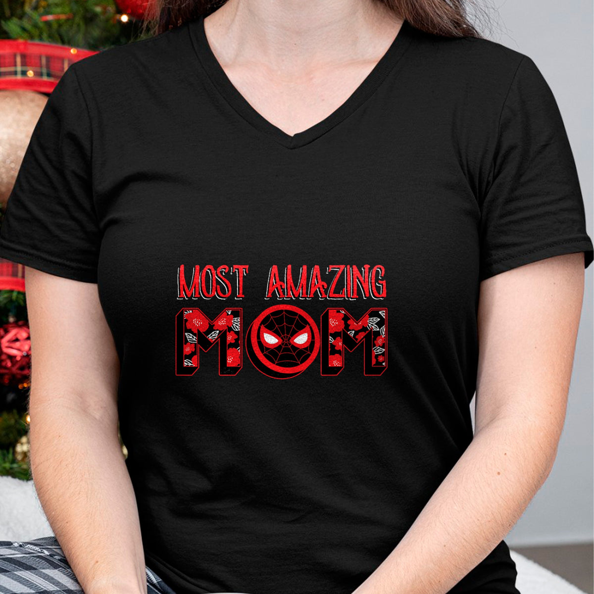 Gift for Mom Shirt, Funny Mom Unisex T-Shirt/Hoodie/Sweatshirt HLT00 - Marvel Mothers Day Spider-Man Most Amazing Mom Chest Logo T-Shirt