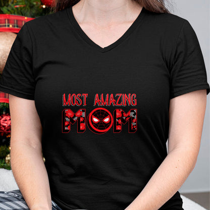 Gift for Mom Shirt, Funny Mom Unisex T-Shirt/Hoodie/Sweatshirt HLT00 - Marvel Mothers Day Spider-Man Most Amazing Mom Chest Logo T-Shirt