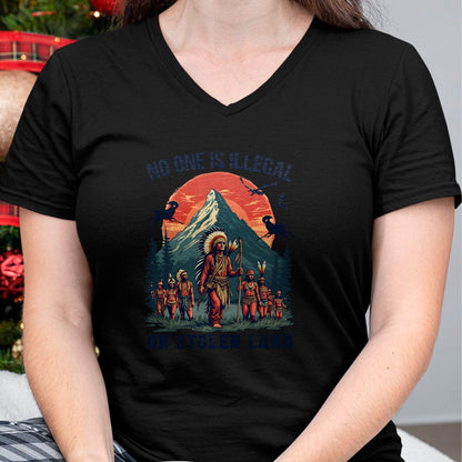 Native American T-Shirts, Vintage Native American Unisex T-Shirt/Hoodie/Sweatshirt HLT00 - Native Americans No One Is Illegal on Stolen Land