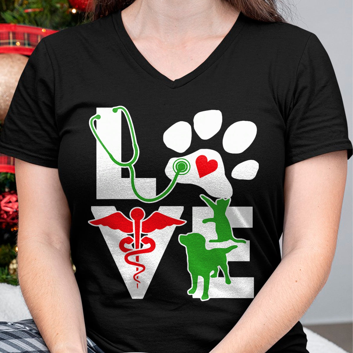 Cat Love Shirt, Funny Cat Lover Gift UnisexT-Shirt/Hoodie/Sweatshirt HLT00 - Love Dog Cat Vet Tech Veterinarian Top Veterinary Technician T-Shirt