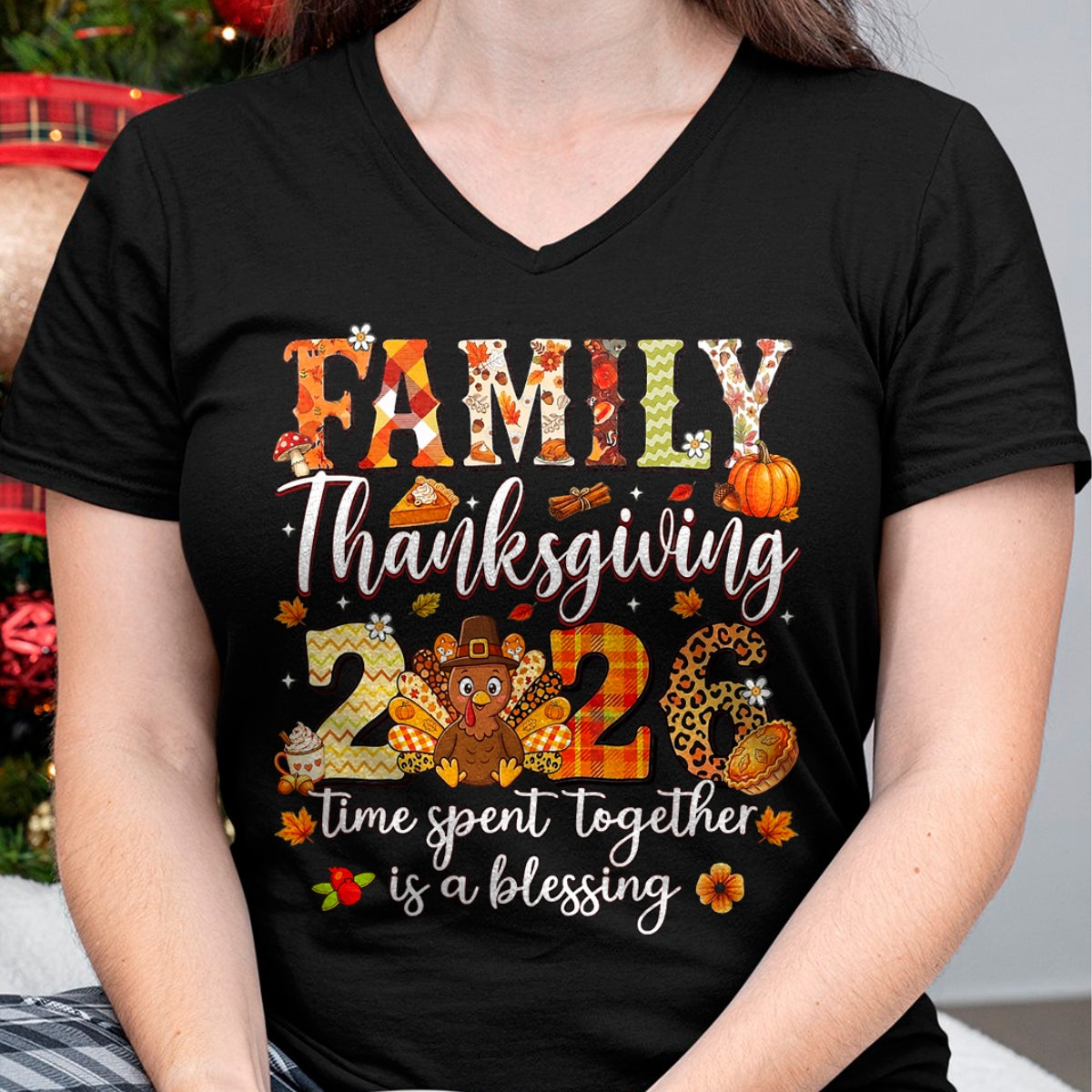 Best Thanksgiving Family Shirt , Funny Thanksgiving UnisexT-Shirt/Hoodie/Sweatshirt HLT00 - Family Thanksgiving 2026 Thankful for My Tribe Turkey T-Shirt
