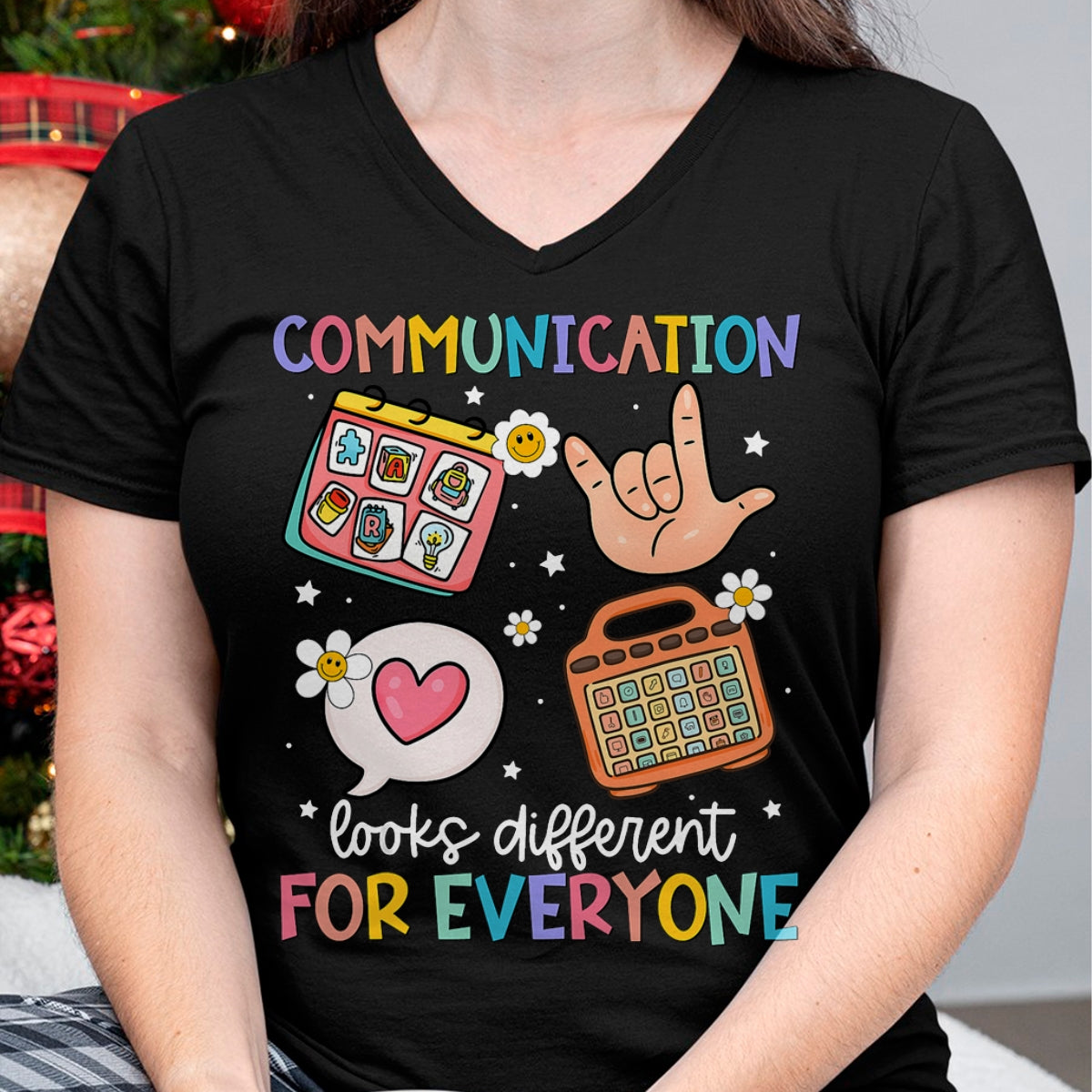 Best Teacher Shirt, Funny Teacher UnisexT-Shirt/Hoodie/Sweatshirt HLT00 - Communication Looks Different for Everyone SPED Teacher ASD T-Shirt