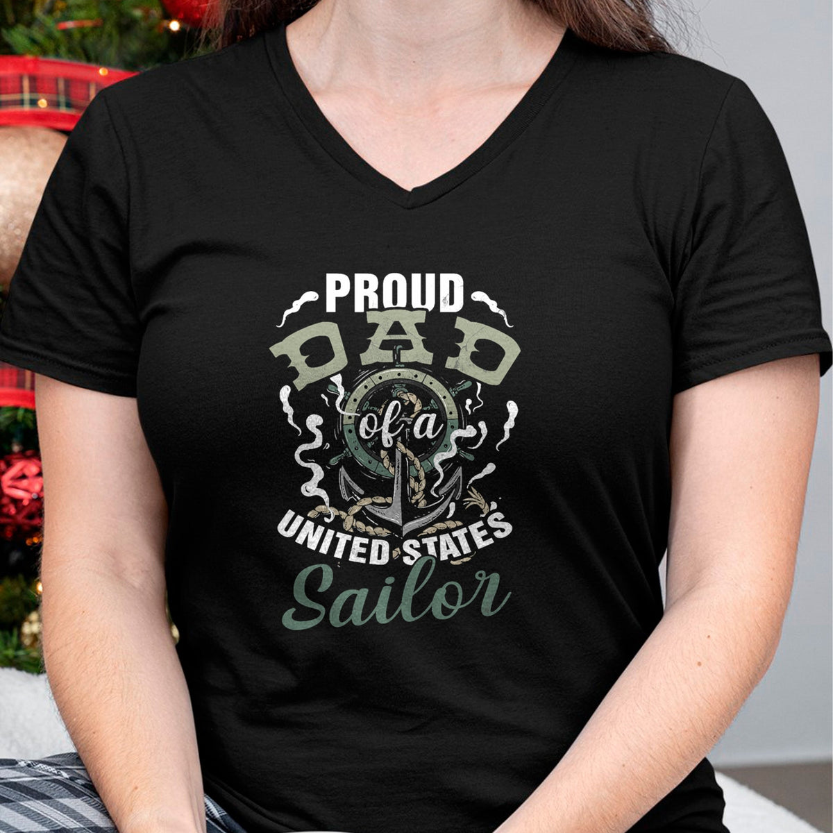 Gift for Dad Shirt, Funny Dad Unisex T-Shirt/Hoodie/Sweatshirt HLT00 – Fathers Day Proud Dad of A United States Anchor Sailor T-Shirt