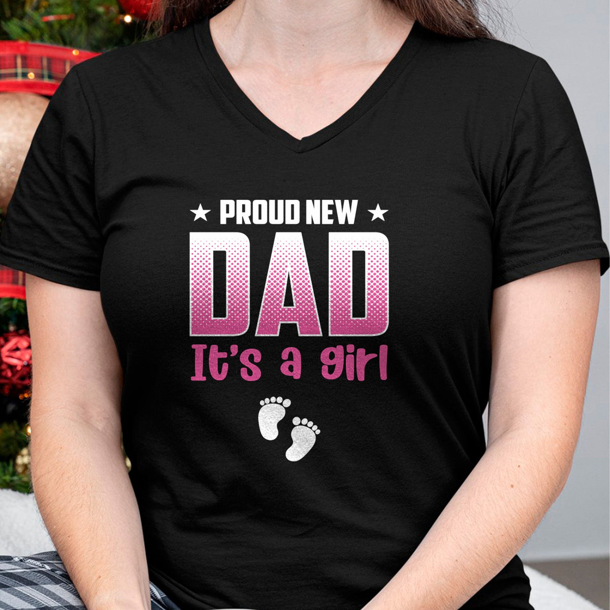 Gift for Dad Shirt, Funny Dad Unisex T-Shirt/Hoodie/Sweatshirt HLT00 – Proud New Dad Its A Girl Baby Gender Reveal Pink Fathers Day Long Sleeve T-Shirt