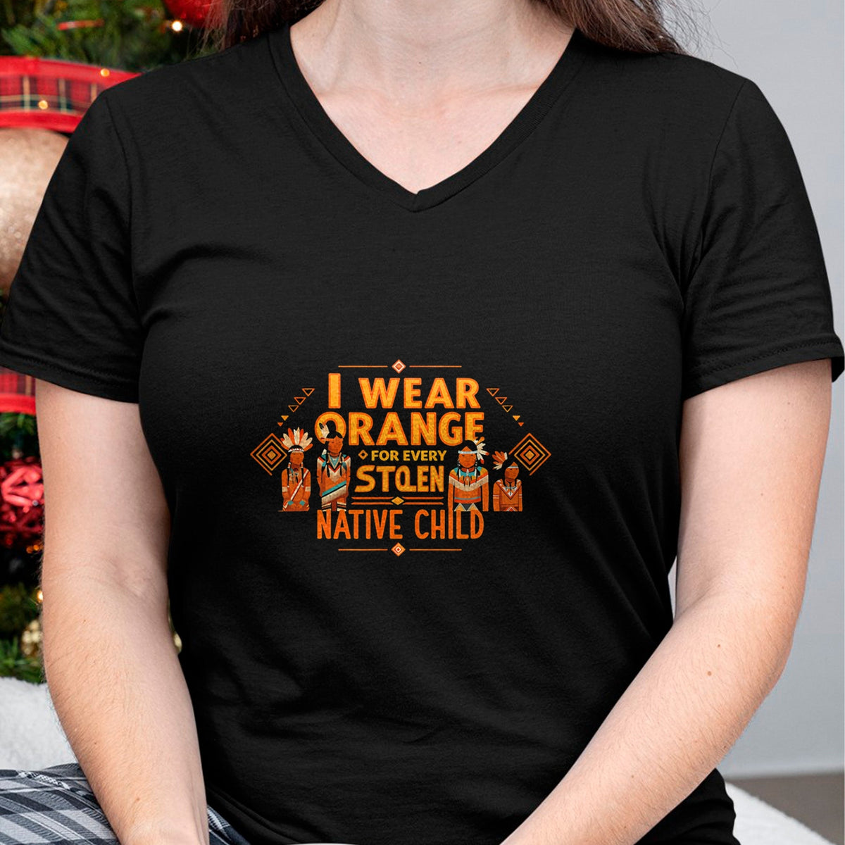 Native American T-Shirts, Vintage Native American Unisex T-Shirt/Hoodie/Sweatshirt HLT00 - I Wear Orange For Every American Native Child Indian