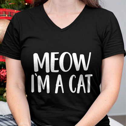 Cat Love Shirt, Funny Cat Lover Gift UnisexT-Shirt/Hoodie/Sweatshirt HLT00 - Meow I_m A Cat - Halloween Costume T-Shirt, Men, Black, Large