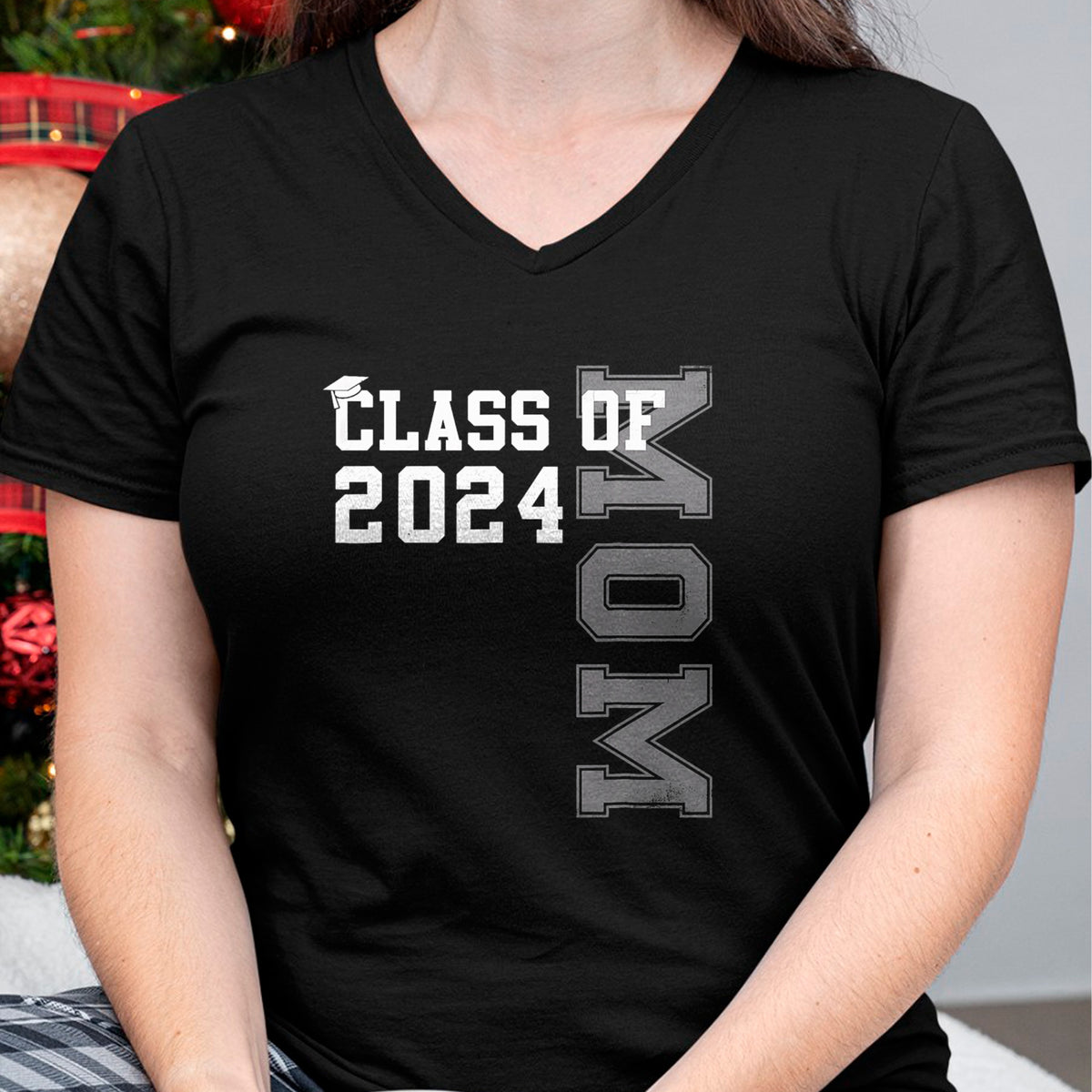 Gift for Mom Shirt, Funny Mom Unisex T-Shirt/Hoodie/Sweatshirt HLT00 - Mom Mother Senior 2024 Proud Mom Of A Class Of 2024 Graduate T-Shirt