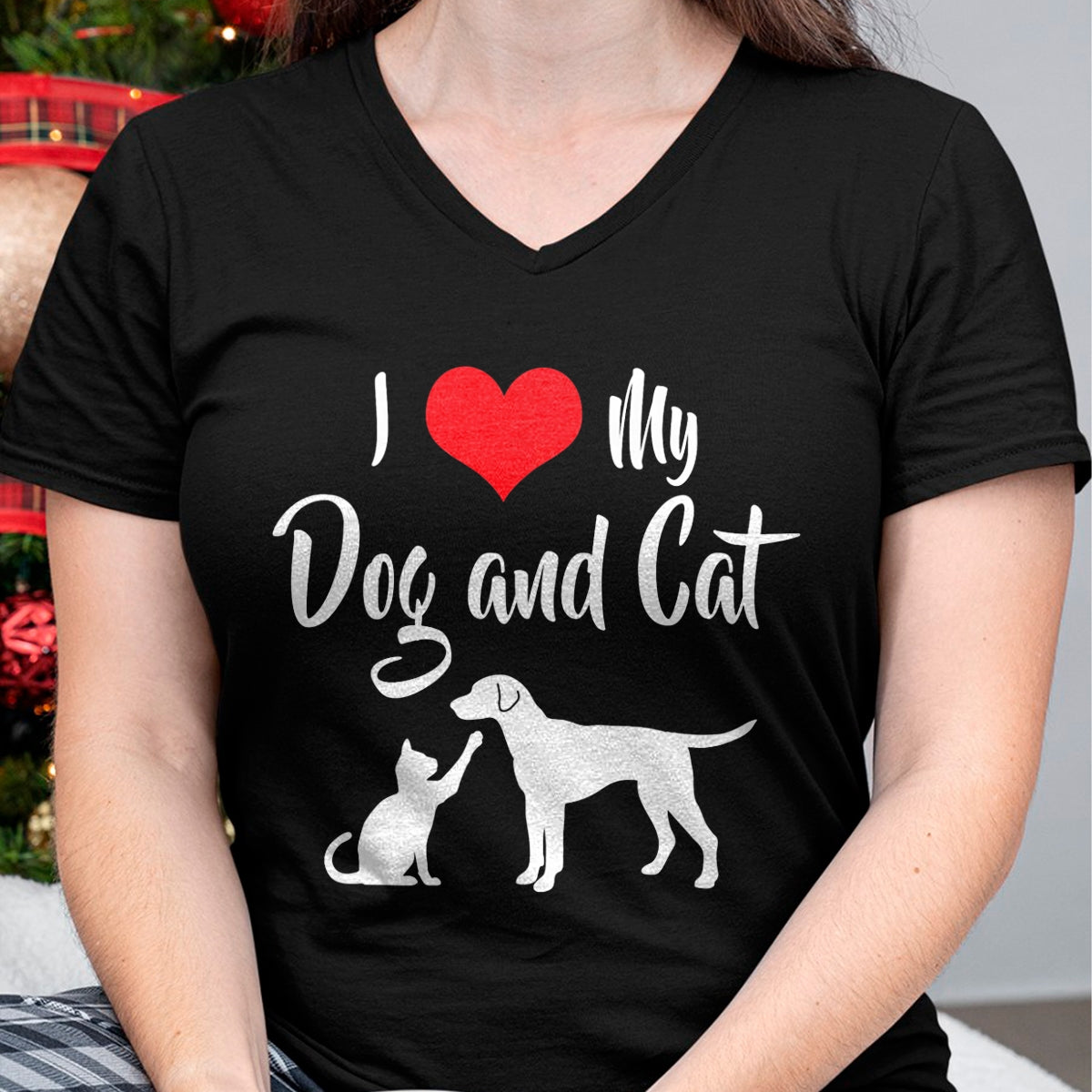 Cat Love Shirt, Funny Cat Lover Gift UnisexT-Shirt/Hoodie/Sweatshirt HLT00 - I Love My Dog And Cat T-Shirt