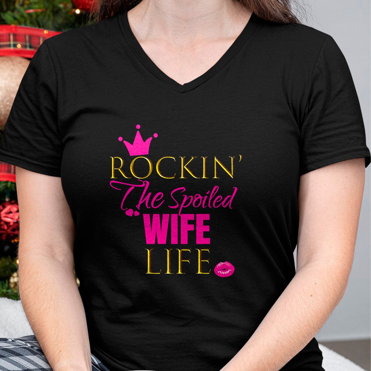 Best Wife Shirt, Wife and Husband Unisex T-Shirt/Hoodie/Sweatshirt HLT00 - Gift for wife T shirt, spoiled wife   Women Cute Rockin The Spoiled Wife Life Shirt Outfit Gift