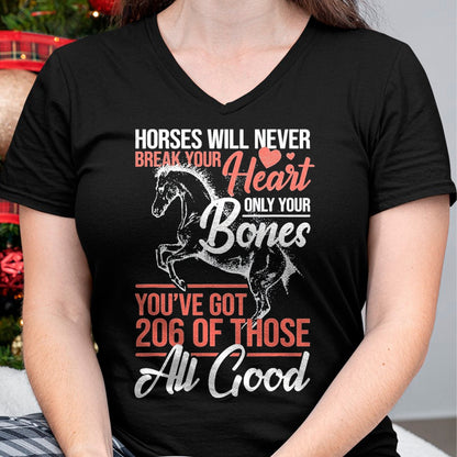 Best Horse Lover Shirt , Funny Horse UnisexT-Shirt/Hoodie/Sweatshirt HLT00 - Horse Rider - Horses Will Never Break Your Heart - Horse T-Shirt, Men, Black, 3X-Large