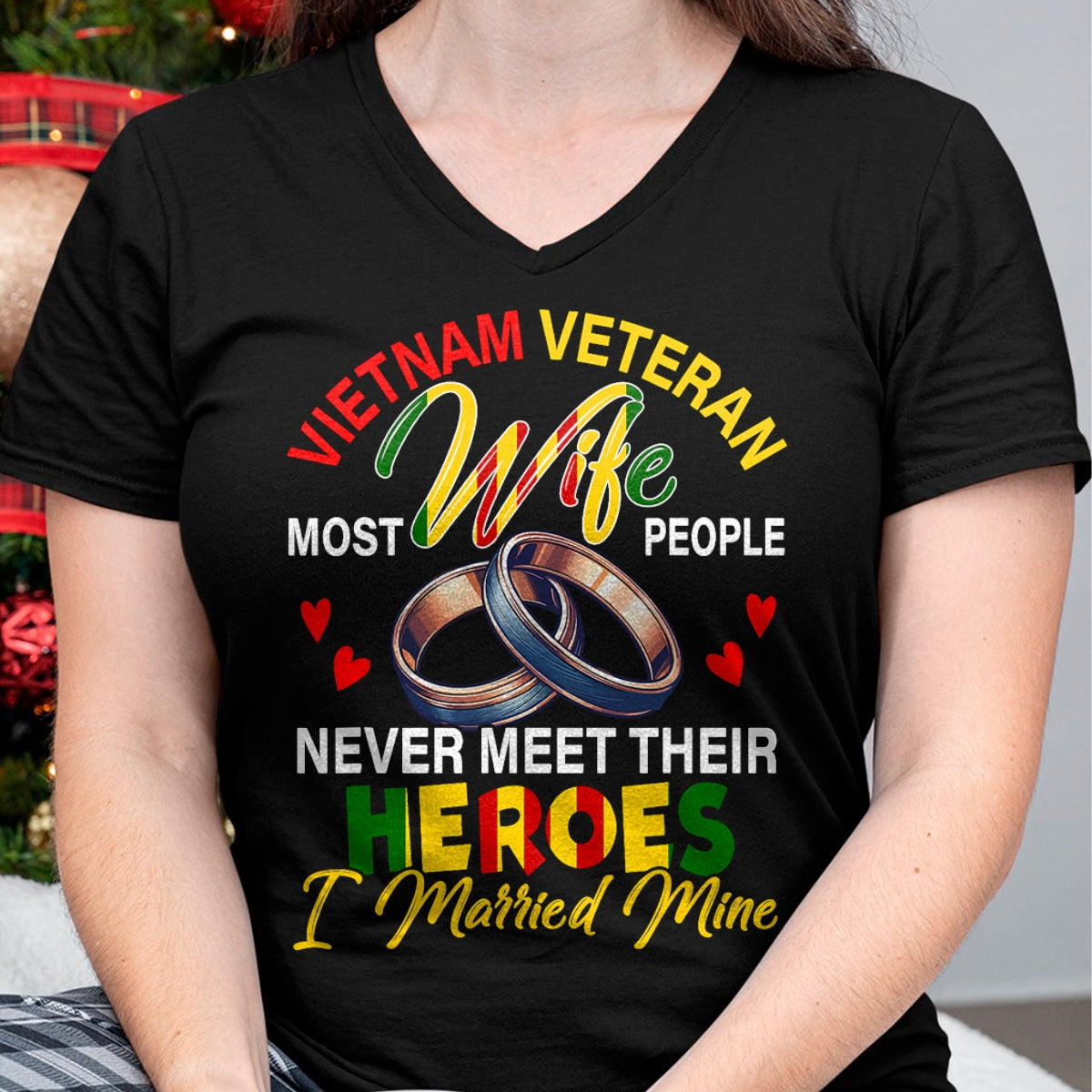 Proud Veteran Shirt, Funny Veteran UnisexT-Shirt/Hoodie/Sweatshirt HLT00 - Vietnam Veteran Wife People Never Meet Heroes I Married Mine T-Shirt