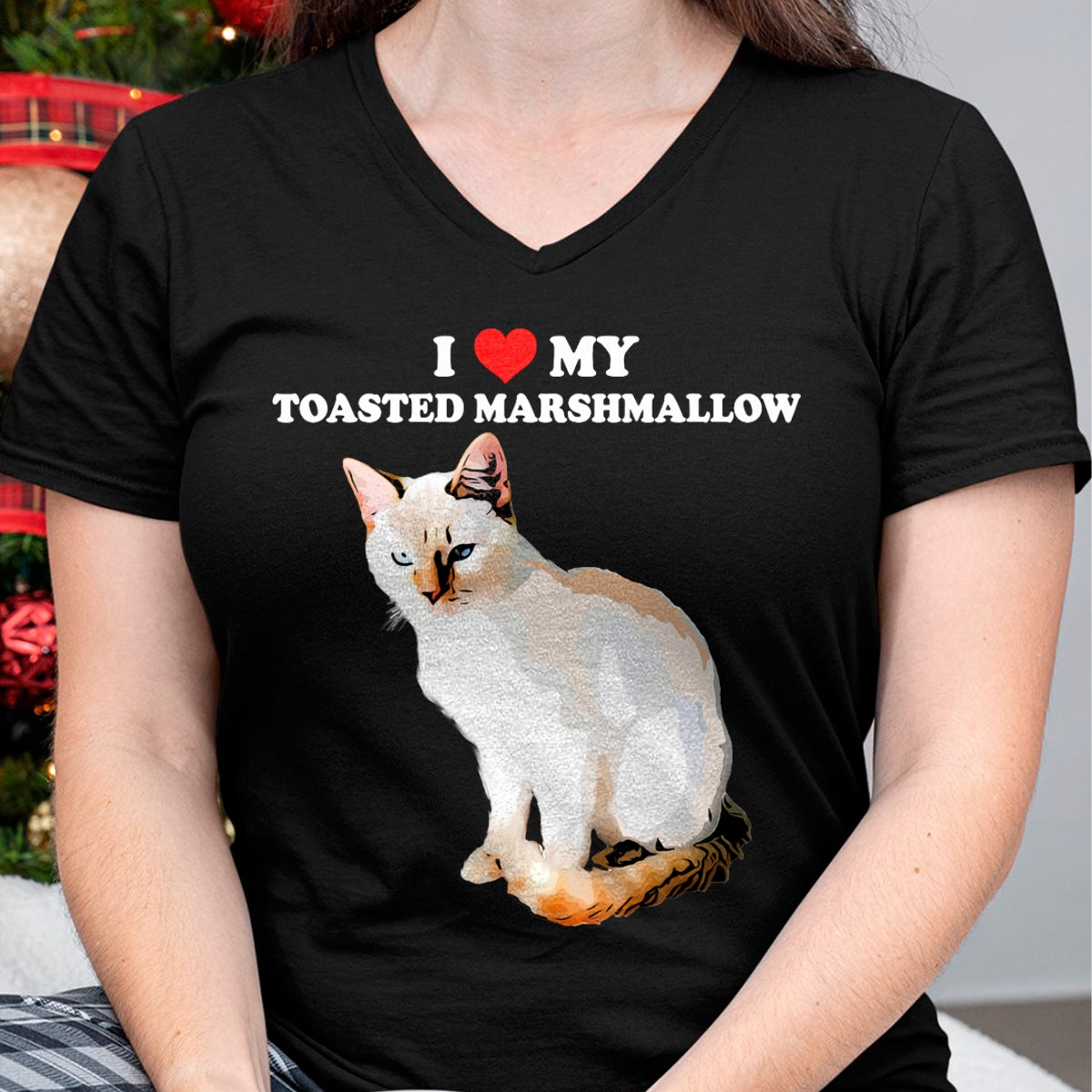 Cat Love Shirt, Funny Cat Lover Gift UnisexT-Shirt/Hoodie/Sweatshirt HLT00 - I Love My Toasted Marshmallow Flame Point Siamese Cat Kitten T-Shirt
