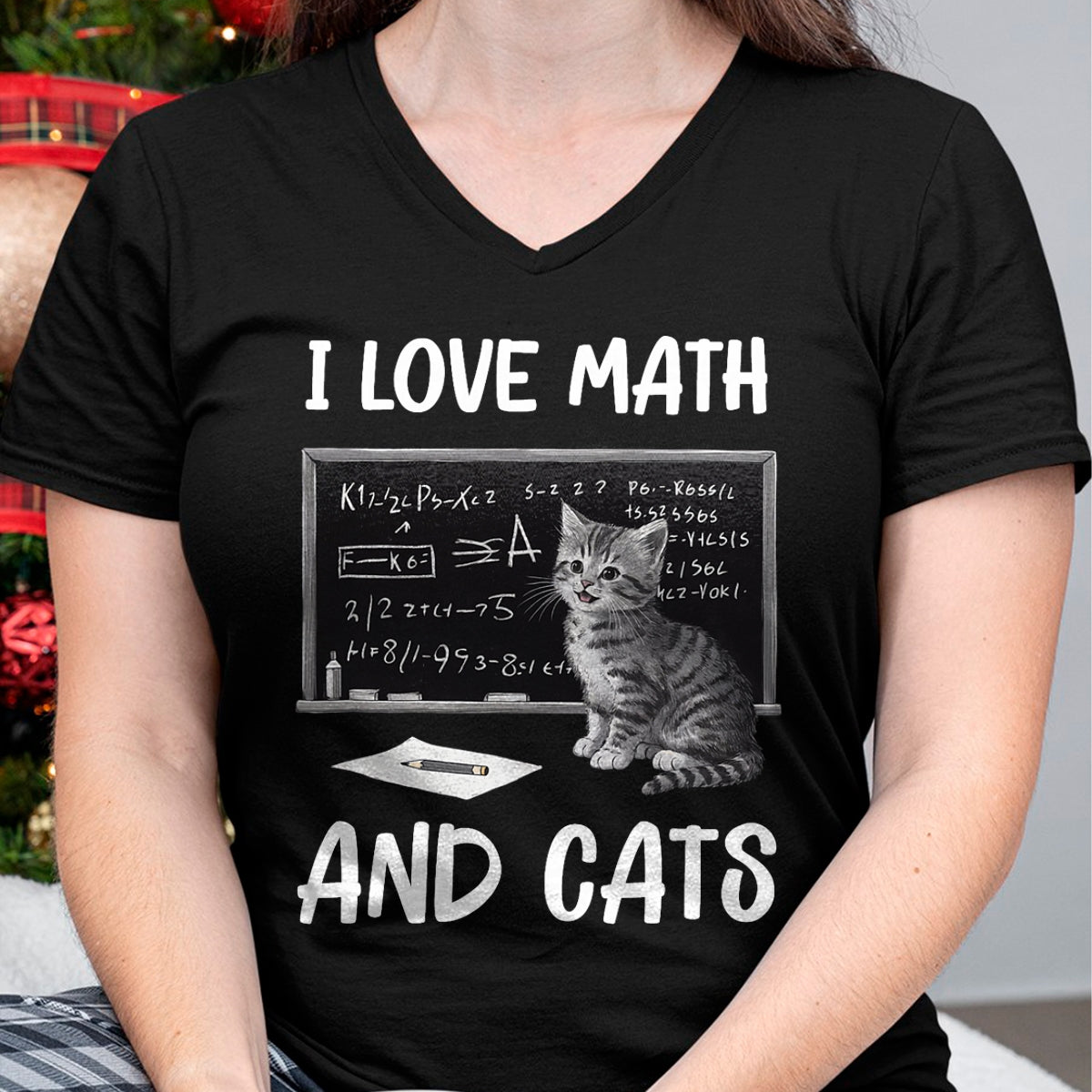 Cat Love Shirt, Funny Cat Lover Gift UnisexT-Shirt/Hoodie/Sweatshirt HLT00 - I Love Math and Cats Funny Cat Lover Science Teacher Student T-Shirt (1)