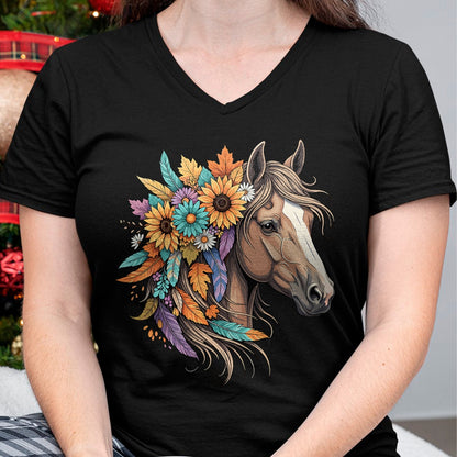 Best Horse Lover Shirt , Funny Horse UnisexT-Shirt/Hoodie/Sweatshirt HLT00 - Floral Wild Horse Country Horse Riding Women Girls T-Shirt