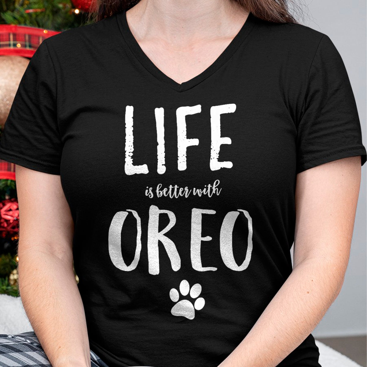 Cat Love Shirt, Funny Cat Lover Gift UnisexT-Shirt/Hoodie/Sweatshirt HLT00 - Life ist Better with Oreo Dog Name T-Shirt Gift Shirt T-Shirt