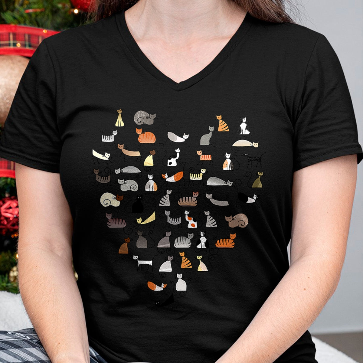 Cat Love Shirt, Funny Cat Lover Gift UnisexT-Shirt/Hoodie/Sweatshirt HLT00 - 50 Cats Fifty Multicolor Cats women_s T-Shirt (1)