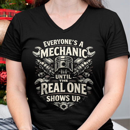 Best Mechanic Life Shirt, Funny Mechanic UnisexT-Shirt/Hoodie/Sweatshirt HLT00 - Everyones A Mechanic Until The Real One Shows Up Retro Man T-Shirt