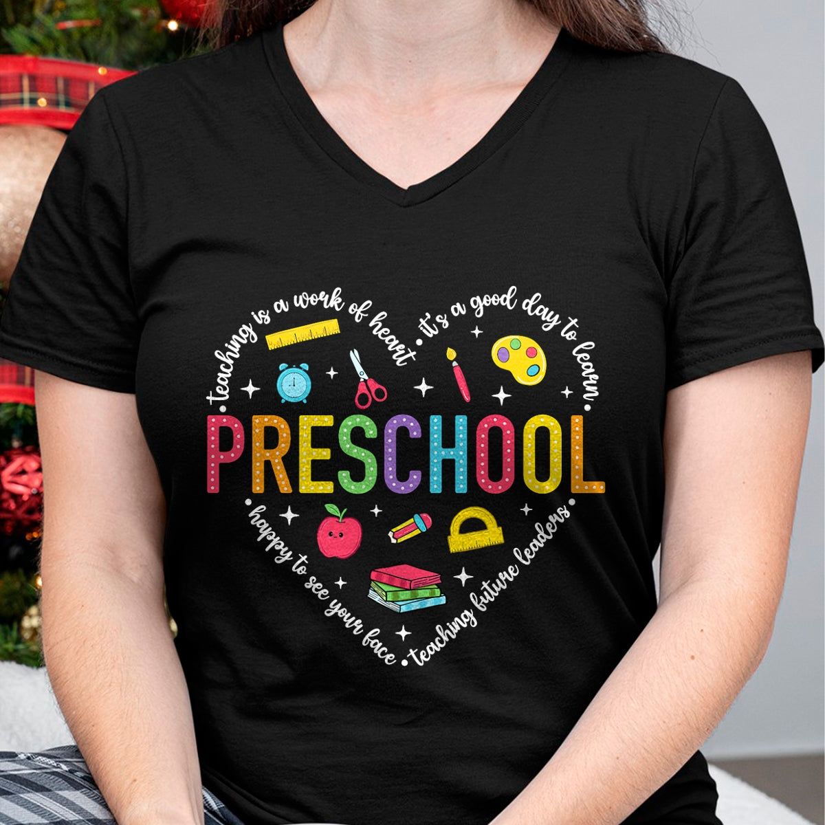 Best Teacher Shirt, Funny Teacher UnisexT-Shirt/Hoodie/Sweatshirt HLT00 - Preschool Teacher Pre-K Heart First Day of Preschool Kids T-Shirt