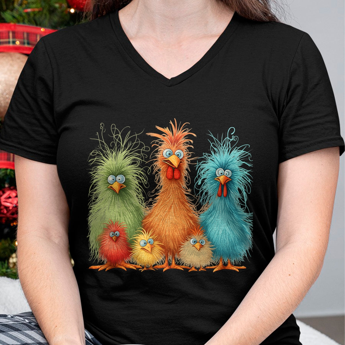 Best Thanksgiving Family Shirt , Funny Thanksgiving UnisexT-Shirt/Hoodie/Sweatshirt HLT00 - Retro Eagerlys Colorful Funny Chicken Art, for Men Women Kid T-Shirt