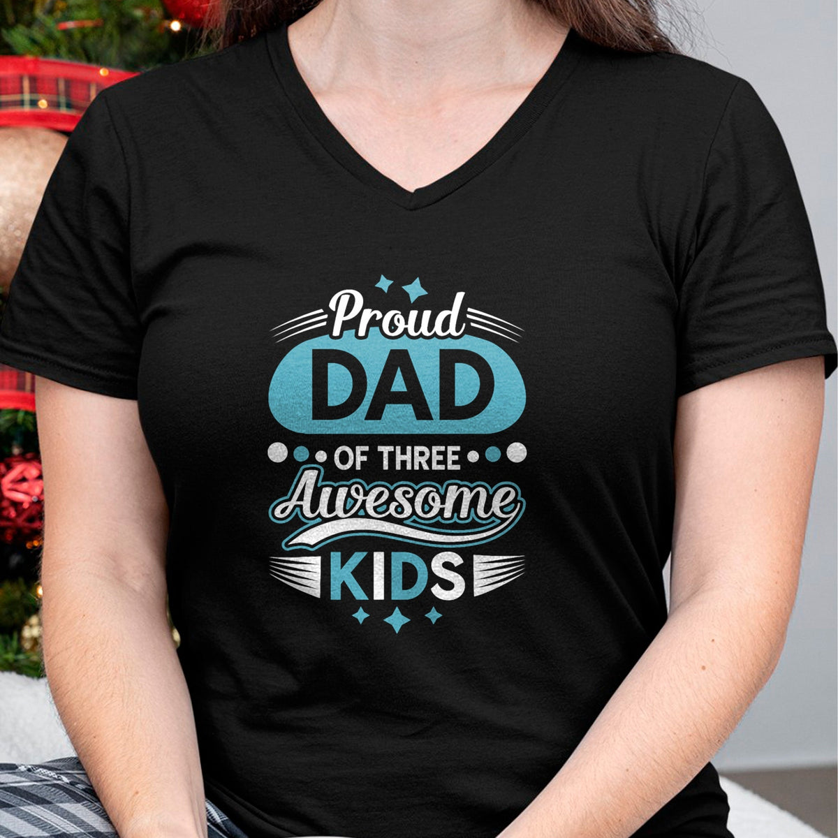 Gift for Dad Shirt, Funny Dad Unisex T-Shirt/Hoodie/Sweatshirt HLT00 – Proud Dad of 3 awesome kidst Children Father_s Day T-Shirt