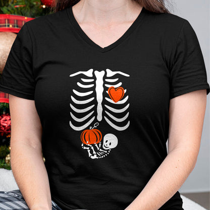 Gift for Mom Shirt, Funny Mom Unisex T-Shirt/Hoodie/Sweatshirt HLT00 - Pregnant Skeleton Mom Halloween Pregnancy Baby Announcement T-Shirt