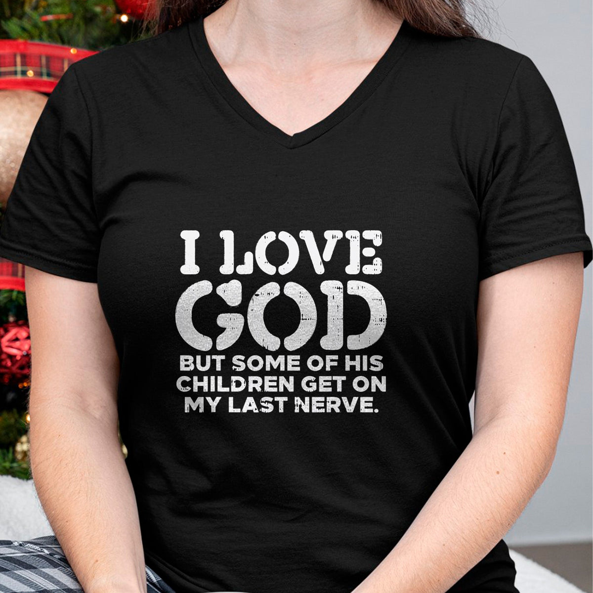 Christian Tee, Christian Faith Unisex T-Shirt/Hoodie/Sweatshirt HLT00 - I Love God But Funny Jesus Christ Religious Christian Gift T-Shirt
