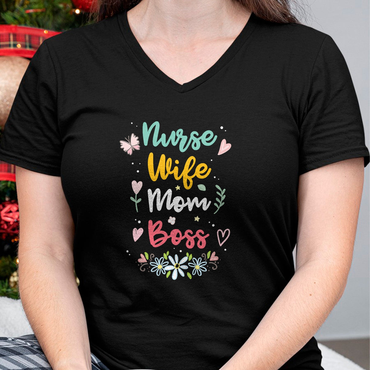 Funny Nurse Shirt, Nurse Unisex T-Shirt/Hoodie/Sweatshirt HLT00 - Nurse Wife Mom Boss T-Shirt