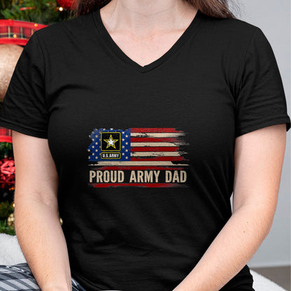 Gift for Dad Shirt, Funny Dad Unisex T-Shirt/Hoodie/Sweatshirt HLT00 – Vintage Proud Army Dad American Flag Veteran Gift T-Shirt