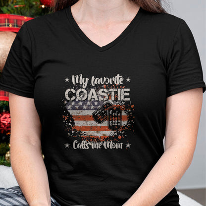 Gift for Mom Shirt, Funny Mom Unisex T-Shirt/Hoodie/Sweatshirt HLT00 - My Favorite Coastie Calls Me Mom Proud Coast Guard Mom T-Shirt
