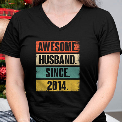 Best Wife Shirt, Wife and Husband Unisex T-Shirt/Hoodie/Sweatshirt HLT00 - 10th Wedding Anniversary Epic Awesome Husband Since 2014 T-Shirt