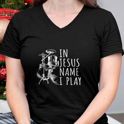 Christian Tee, Christian Faith Unisex T-Shirt/Hoodie/Sweatshirt HLT00 - Christian Drumming In Jesus Name Play Drums Worship Drummer T-Shirt (1)