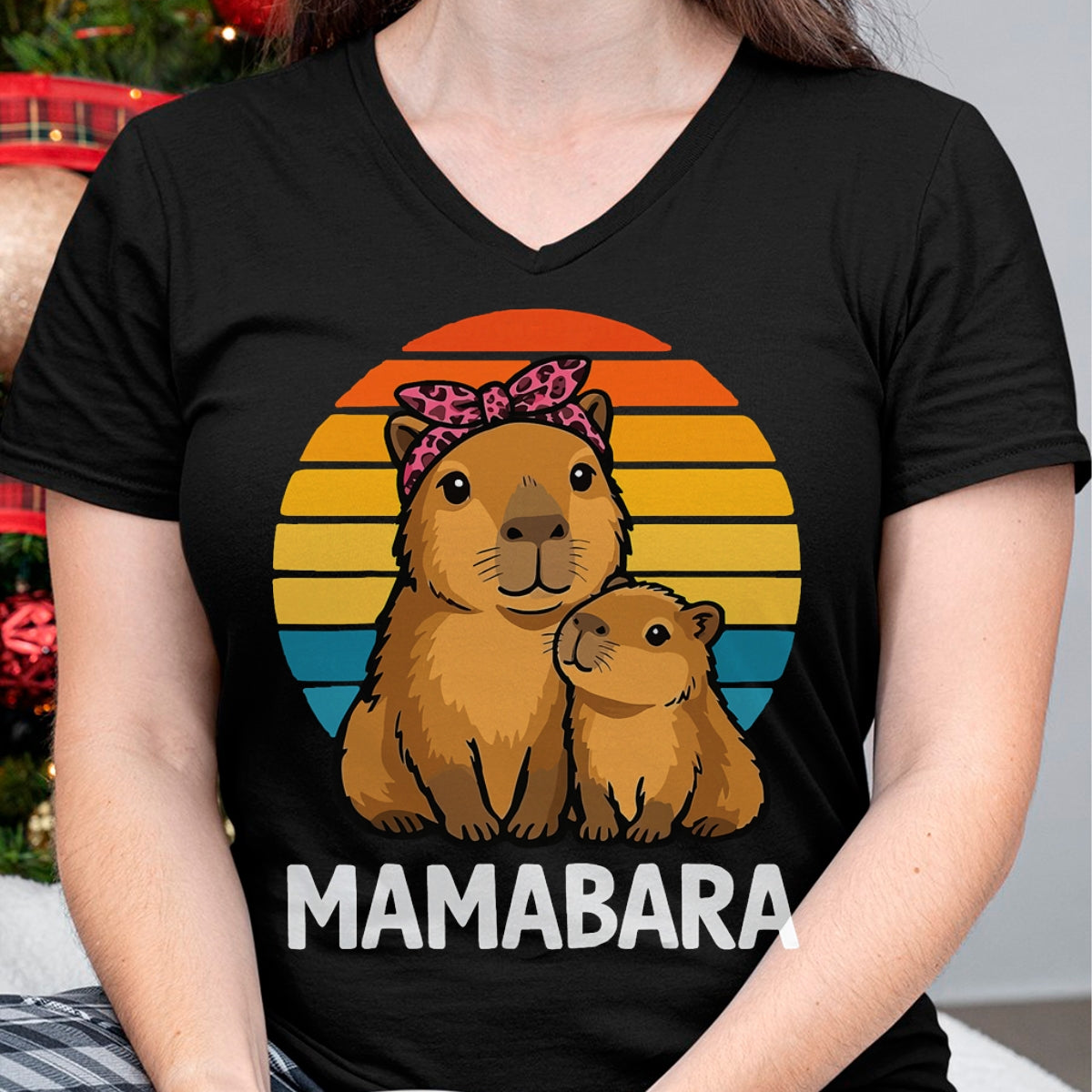 Cute Capybara Shirt, Funny Capybara Unisex T-Shirt/Hoodie/Sweatshirt HLT00 - Mamabara Capybara Mother T-Shirt