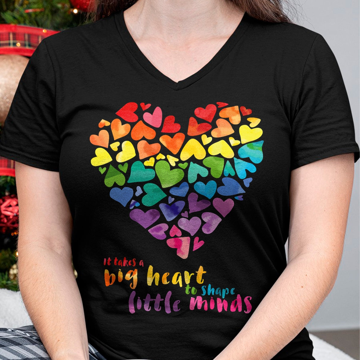 Best Teacher Shirt, Funny Teacher UnisexT-Shirt/Hoodie/Sweatshirt HLT00 - It Takes a Big Heart to Shape Little Minds Teacher Gift T-Shirt