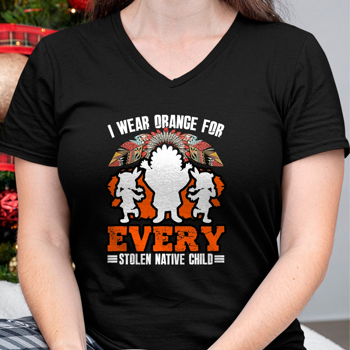 Native American T-Shirts, Vintage Native American Unisex T-Shirt/Hoodie/Sweatshirt HLT00 - Indian Pride Native American Wear Orange For Native Child