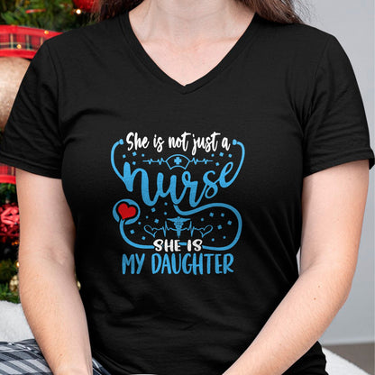 Funny Nurse Shirt, Nurse Unisex T-Shirt/Hoodie/Sweatshirt HLT00 - My Daughter Is A Nurse Proud Nurse's Mom Dad RN LPN Family T-Shirt (5)