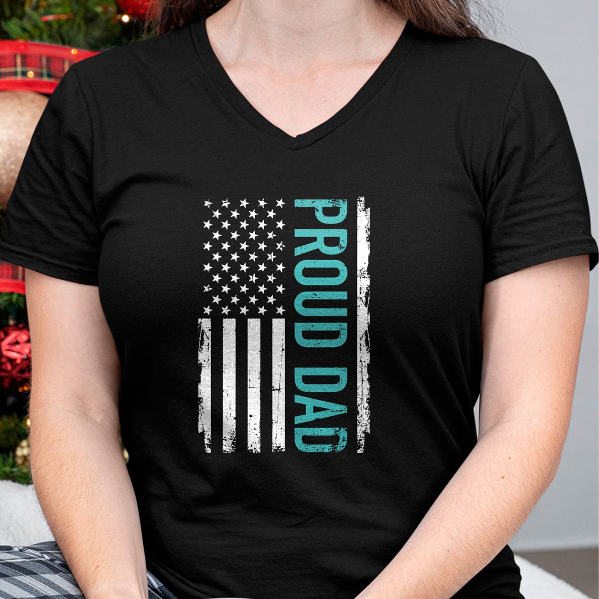 Gift for Dad Shirt, Funny Dad Unisex T-Shirt/Hoodie/Sweatshirt HLT00 – Proud dad US american flag gift for father_s day T-Shirt