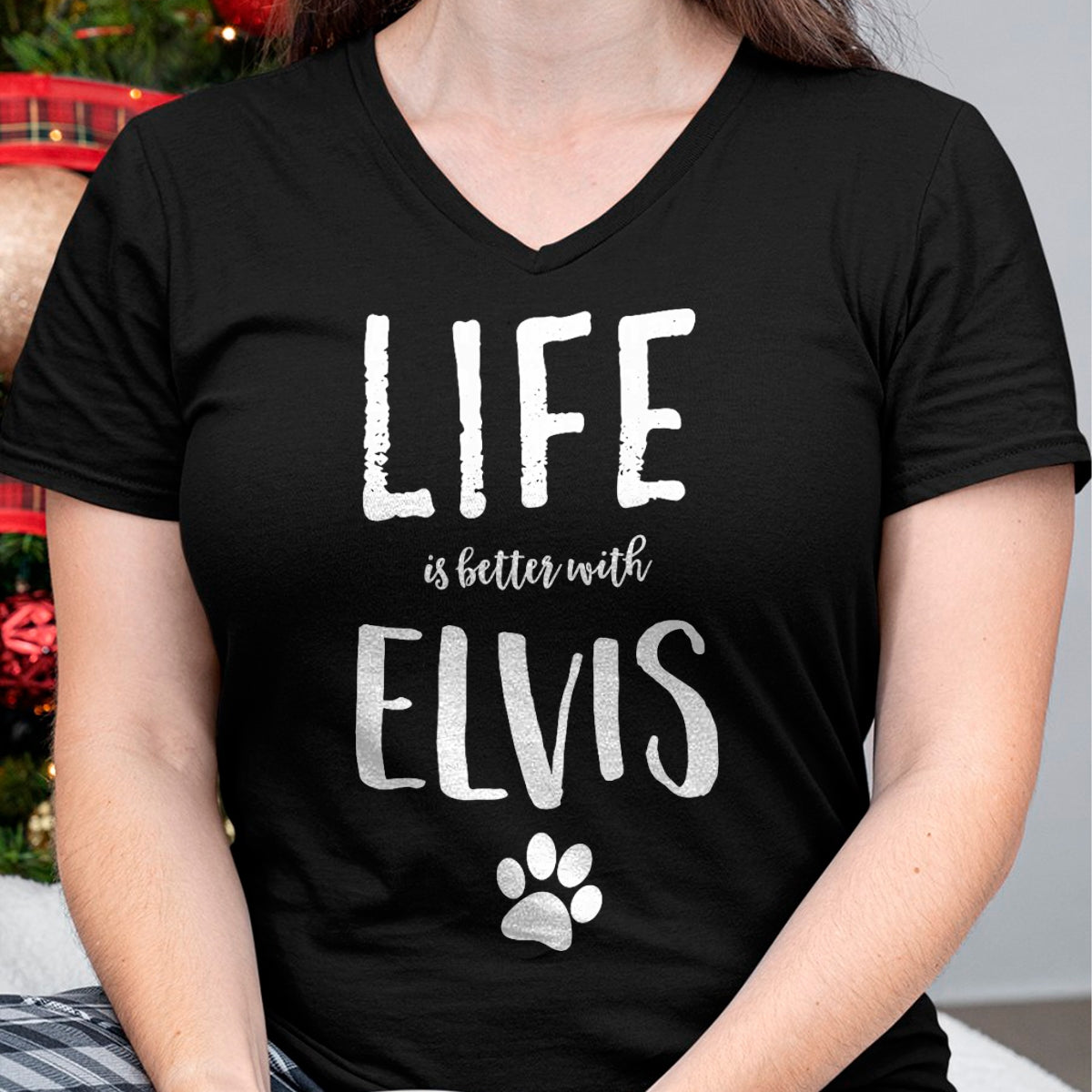 Cat Love Shirt, Funny Cat Lover Gift UnisexT-Shirt/Hoodie/Sweatshirt HLT00 - Life ist better with Elvis Dog Name T-Shirt Gift Shirt T-Shirt