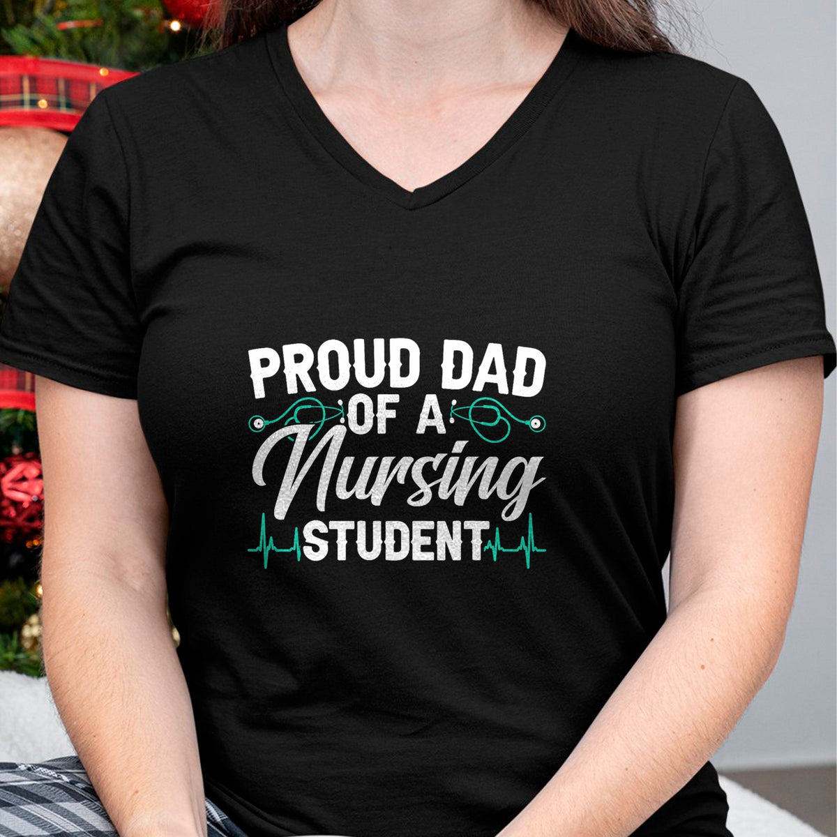 Gift for Dad Shirt, Funny Dad Unisex T-Shirt/Hoodie/Sweatshirt HLT00 – Proud Dad Of A Nursing Student Fathers Day Fatherhood T-Shirt