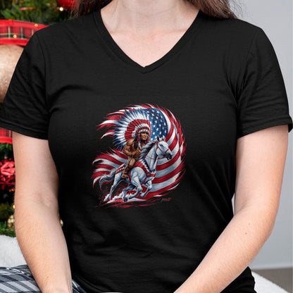 Native American T-Shirts, Vintage Native American Unisex T-Shirt/Hoodie/Sweatshirt HLT00 - Native American Day Flag usa Indian Riding Horse