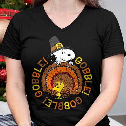Best Thanksgiving Family Shirt , Funny Thanksgiving UnisexT-Shirt/Hoodie/Sweatshirt HLT00 - Peanuts Snoopy and Woodstock Thanksgiving Gobble T-Shirt