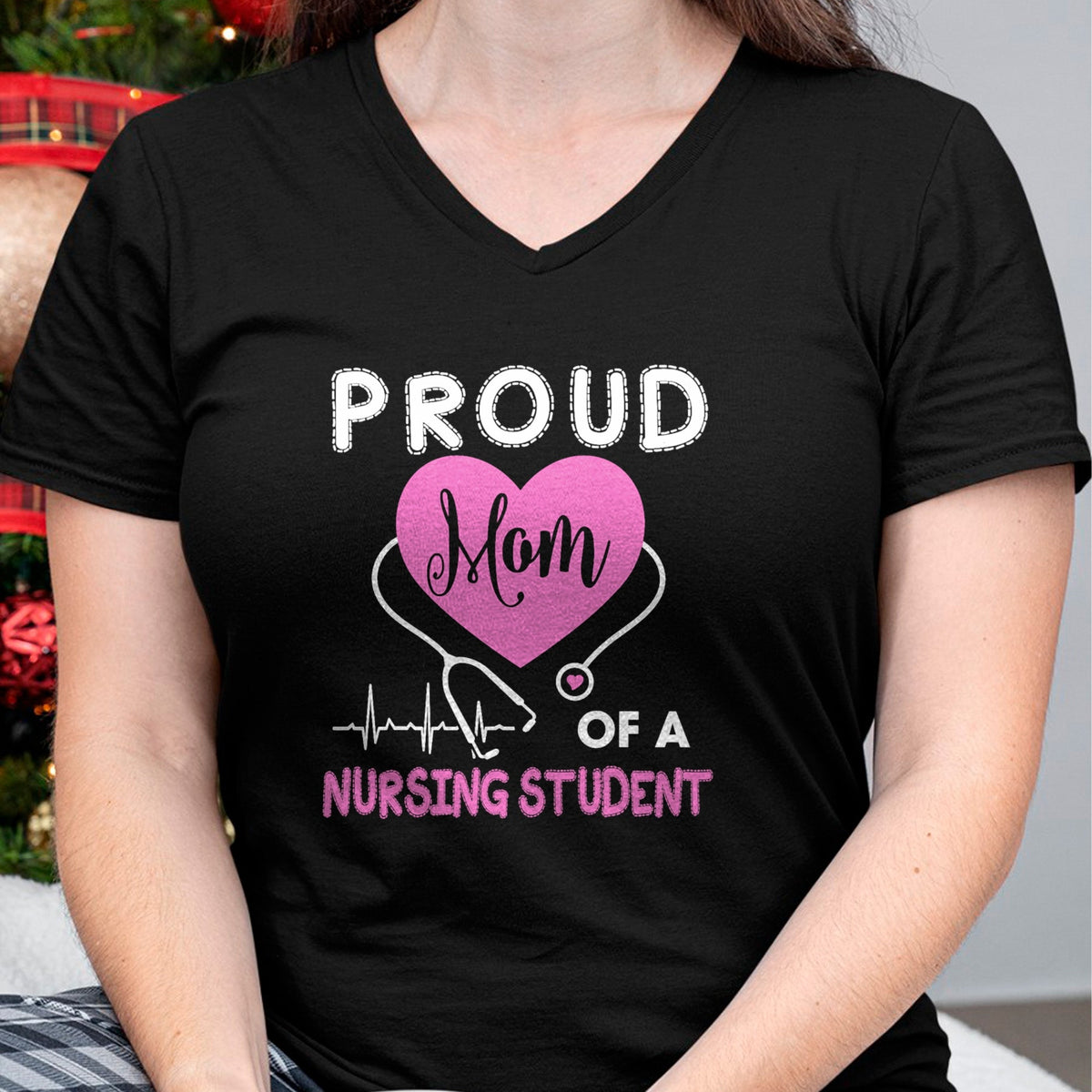 Funny Nurse Shirt, Nurse Unisex T-Shirt/Hoodie/Sweatshirt HLT00 - Womens Proud Mom Of A Nursing Student TShirt Nurse Tee Gifts T-Shirt (1)