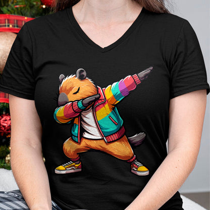 Cute Capybara Shirt, Funny Capybara Unisex T-Shirt/Hoodie/Sweatshirt HLT00 - Funny Capybara Dabbing Tee, Shirt For Women Men Kids Long Sleeve T-Shirt