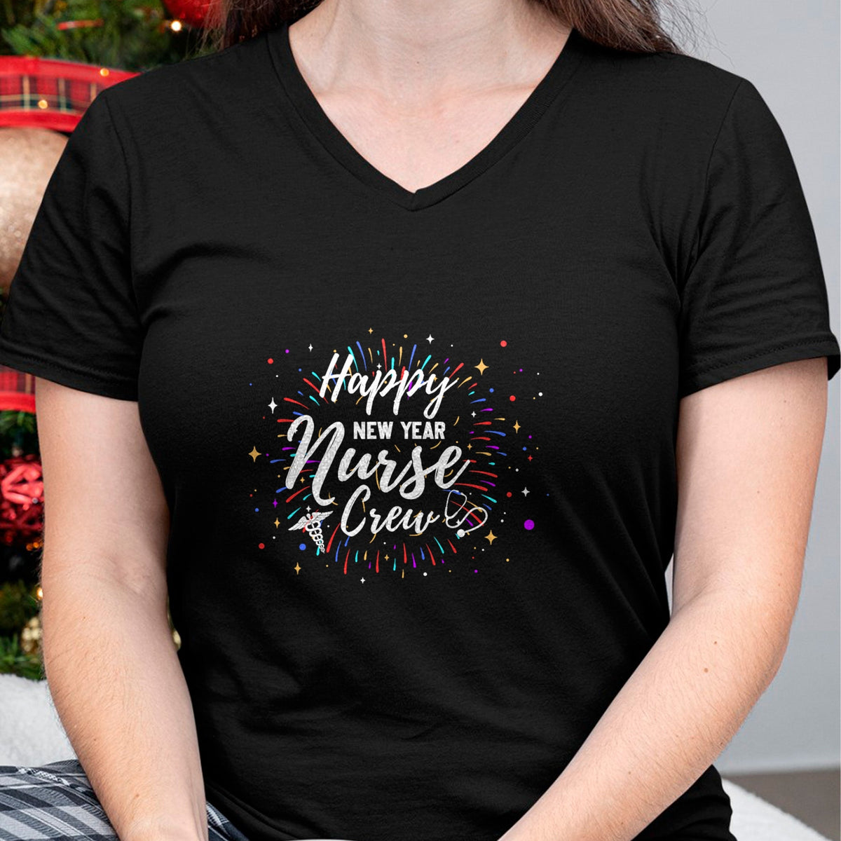 Funny Nurse Shirt, Nurse Unisex T-Shirt/Hoodie/Sweatshirt HLT00 - Happy New Year Nurse Crew Funny New Year For Nurse T-Shirt