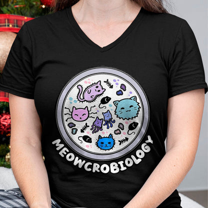 Cat Love Shirt, Funny Cat Lover Gift UnisexT-Shirt/Hoodie/Sweatshirt HLT00 - Meowcrobiology Microscopic Cats Science Pet School Biology T-Shirt, Women, Grass Green, Medium