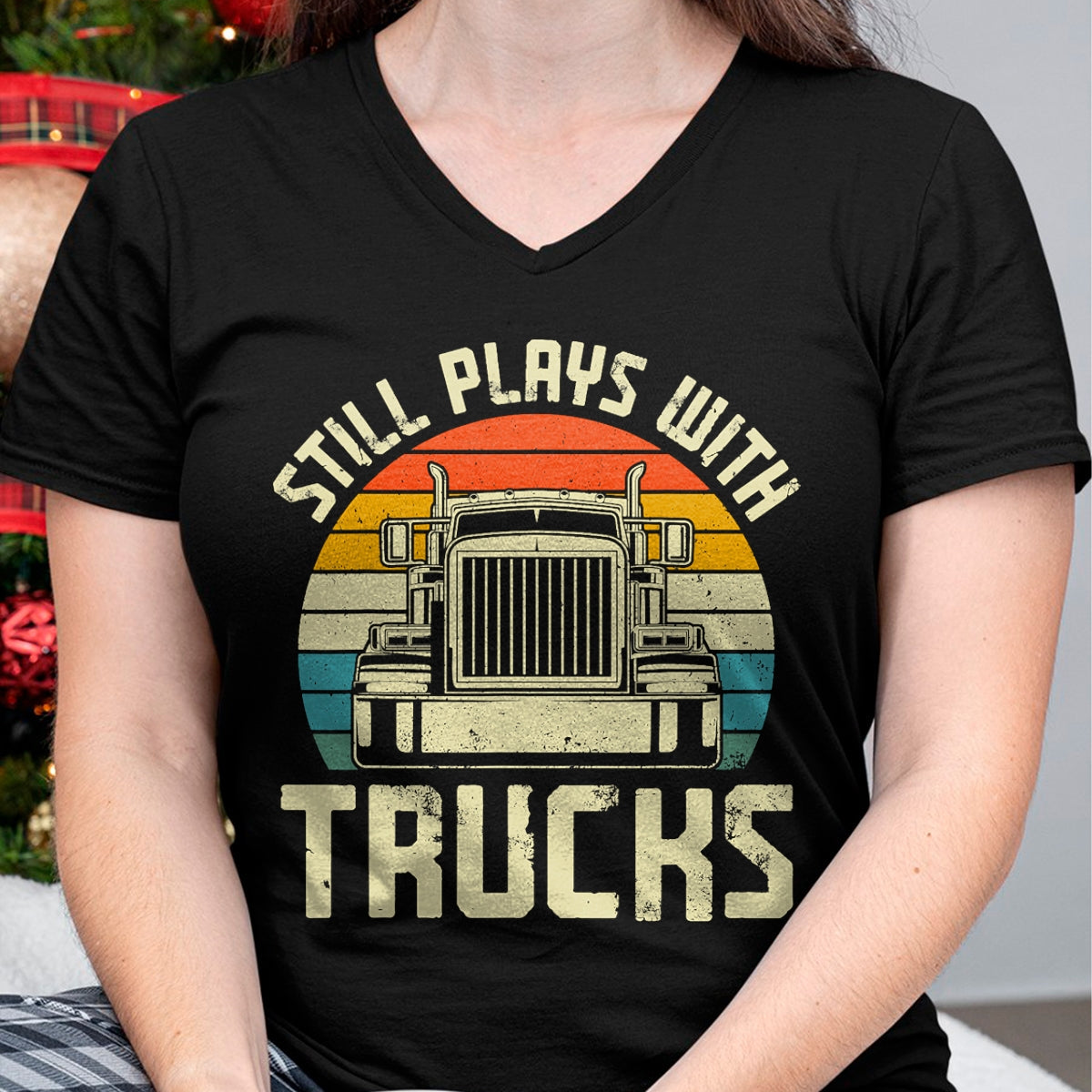 Best Truck Driver Life Shirt, Funny Trucker UnisexT-Shirt/Hoodie/Sweatshirt HLT00 - Trucker Truck Driver Vintage Retro Still Plays With Trucks T-Shirt (1)