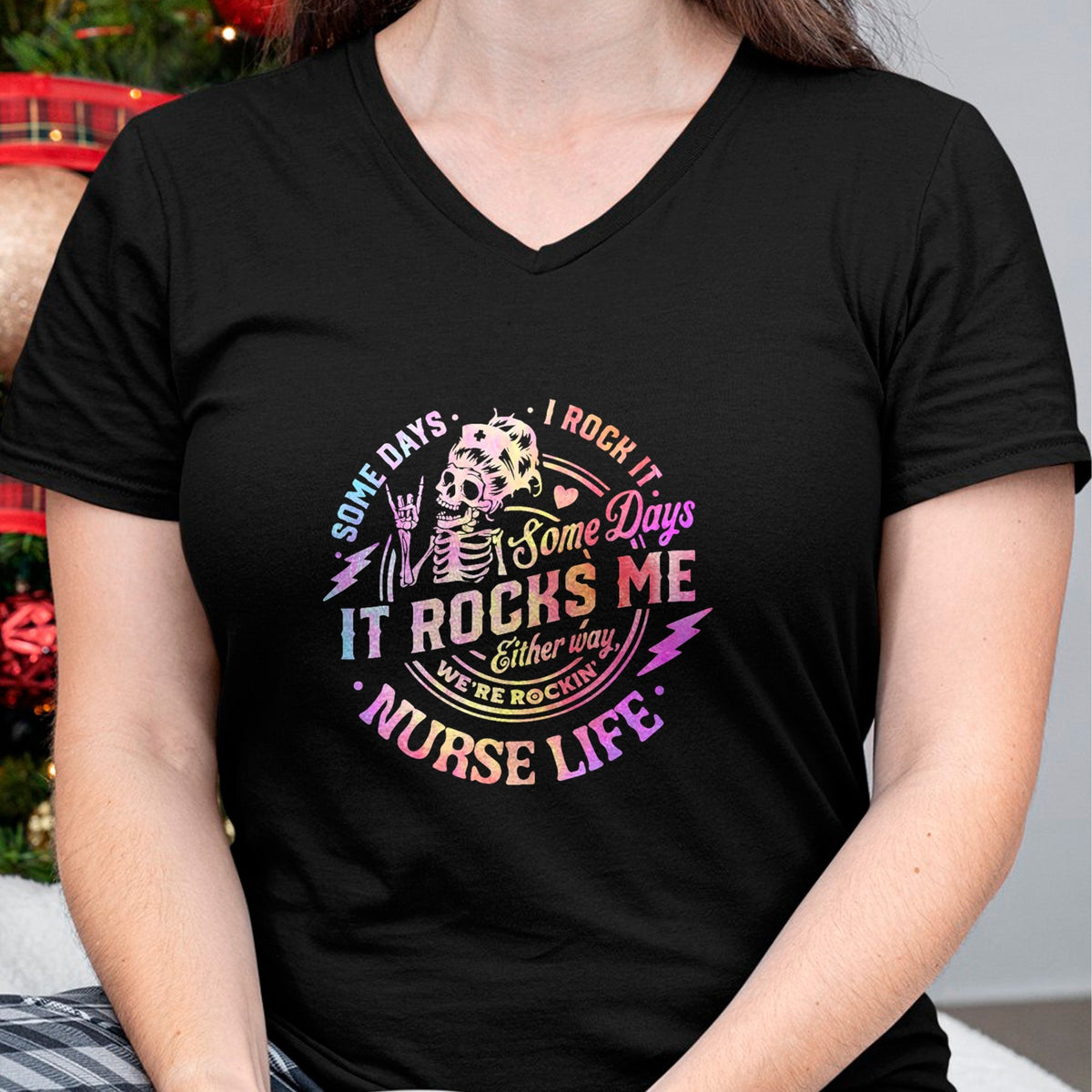 Funny Nurse Shirt, Nurse Unisex T-Shirt/Hoodie/Sweatshirt HLT00 - Tie Dye Some Days I Rock It Some Days It Rocks Me Nurse Life T-Shirt