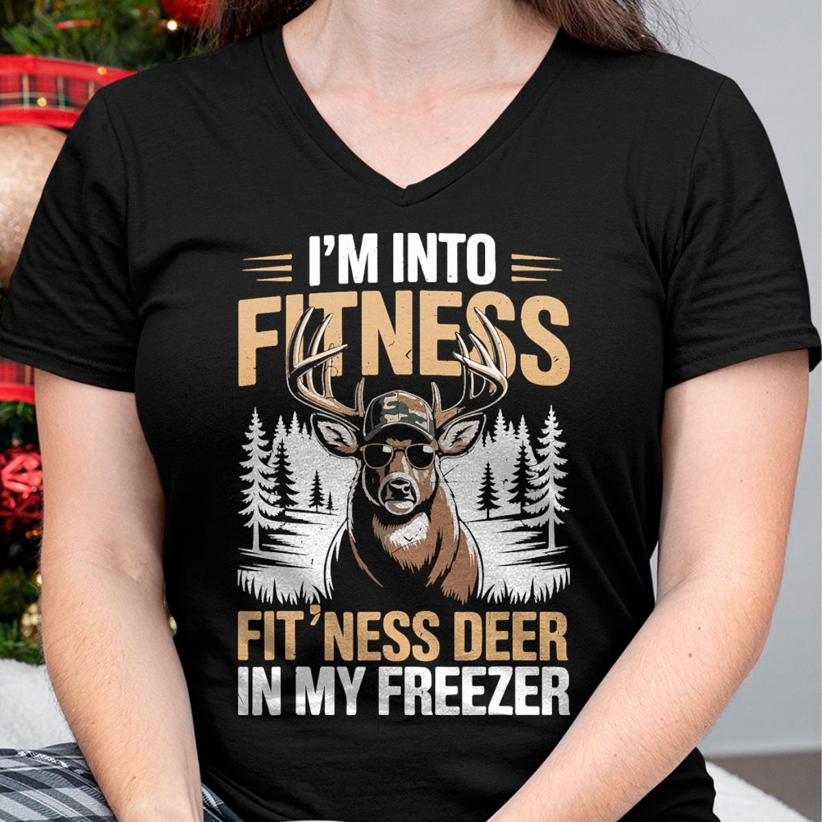 Funny Hunting Shirt, Gift For Hunting Lover Unisex T-Shirt/Hoodie/Sweatshirt HLT00 - Camo Deer Hunting Men_s Fitness Deer Freezer Funny Hunting T-Shirt